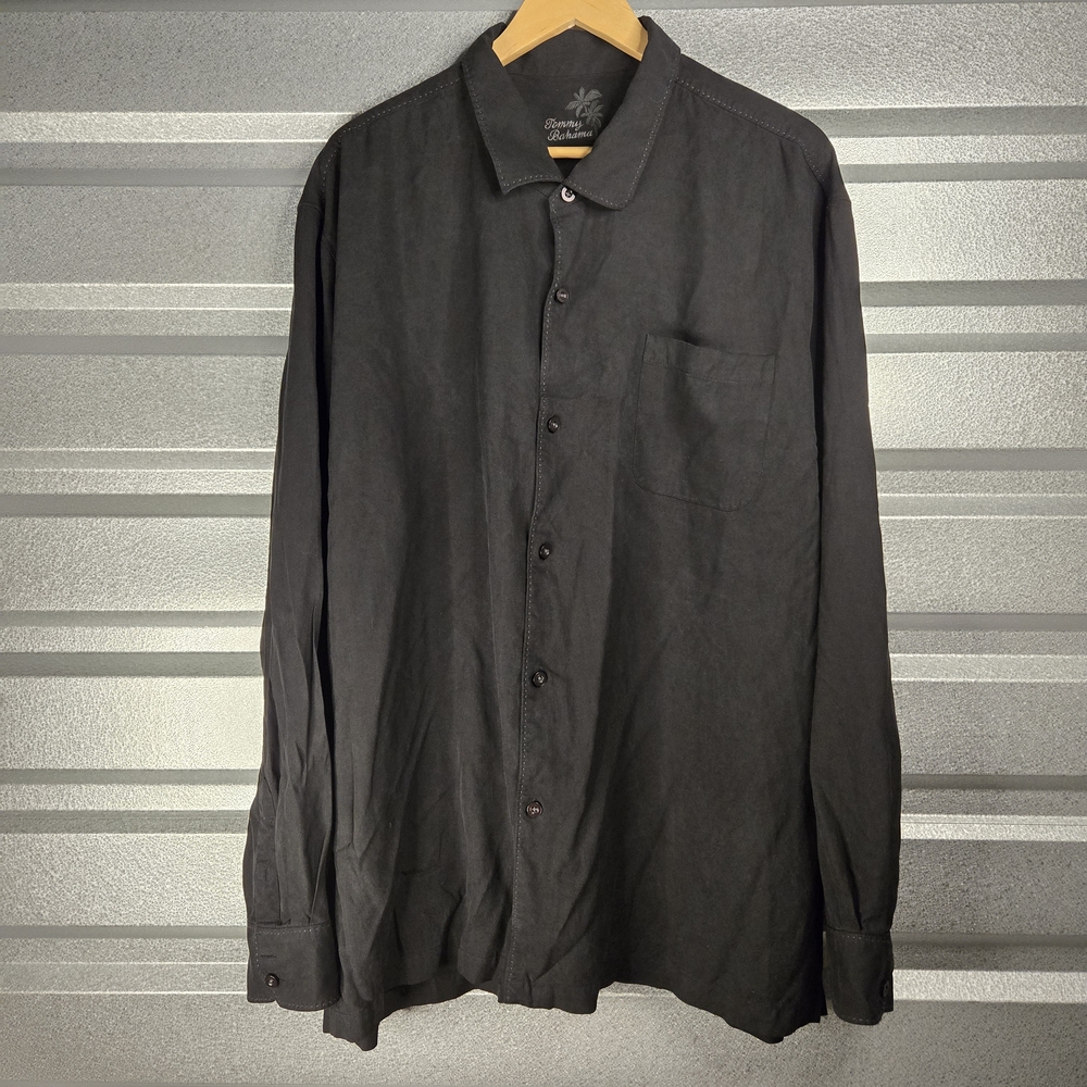 Tommy Bahama Silk Buttondown – Washed Black – 3XL